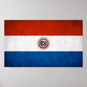 Poster Drapeau national du Paraguay
