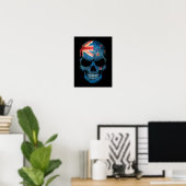 Poster Drapeau néo-zélandais en noir (Bureau à domicile)