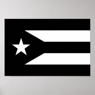Poster Drapeau noir de Porto Rico