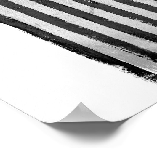 Poster Drapeau noir et blanc américain (Coin)