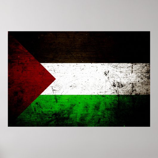 Poster Drapeau noir Grunge Palestine (Devant)
