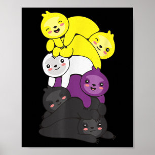 Poster Drapeau non binaire Fierté non binaire LGBT Paress