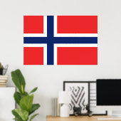 Poster Drapeau Norvège (Bureau à domicile)
