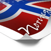 Poster Drapeau norvégien-américain (Coin)