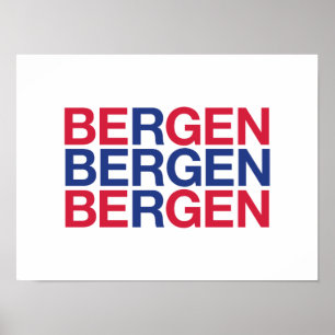 Poster Drapeau norvégien BERGEN