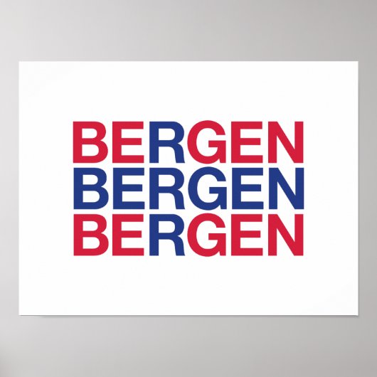 Poster Drapeau norvégien BERGEN (Devant)