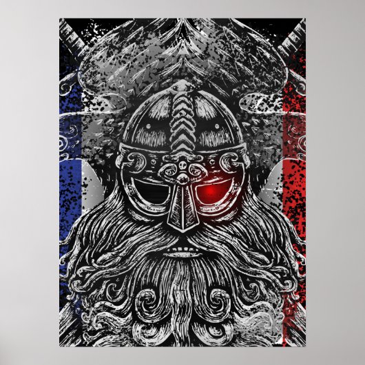 Poster Drapeau Odin ravens épées Viking Mythologie (Devant)