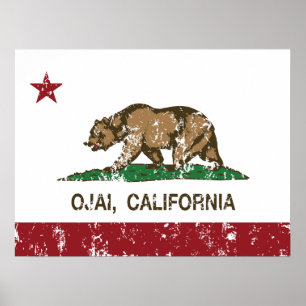Poster Drapeau Ojai de République de la Californie