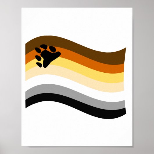 Poster Drapeau ondoyant de la fierté des ours (Devant)