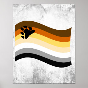 Poster Drapeau ondoyant de la fierté des ours