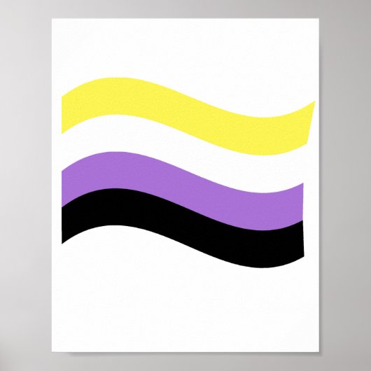 Poster Drapeau ondoyant non binaire (Devant)