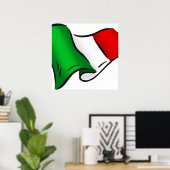 Poster Drapeau ondulé italien (Bureau à domicile)