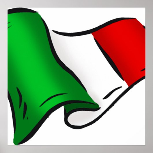 Poster Drapeau ondulé italien (Devant)
