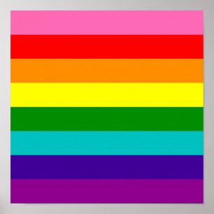 Poster Drapeau original d'arc-en-ciel de gay pride de