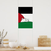Poster Drapeau PALESTINE GRATUIT Chat (Cuisine)