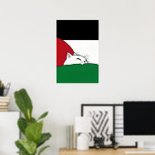 Poster Drapeau PALESTINE GRATUIT Chat (Bureau à domicile)
