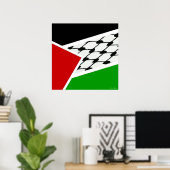 Poster Drapeau Palestine Keffiyah (Bureau à domicile)