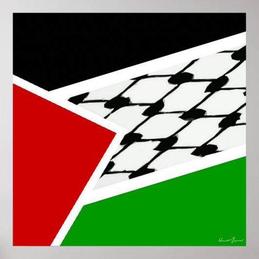 Poster Drapeau Palestine Keffiyah (Devant)