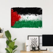 Poster Drapeau Palestine Paint Art Grunge (Bureau à domicile)