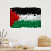 Poster Drapeau Palestine Paint Art Grunge (Cuisine)