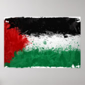 Poster Drapeau Palestine Paint Art Grunge (Devant)