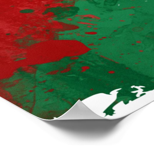 Poster Drapeau Palestine Paint Art Grunge (Coin)