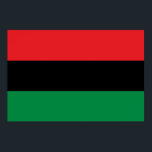 Poster Drapeau panafricain<br><div class="desc">Cette conception comprend le drapeau panafricain (également connu sous le nom de drapeau de libération noire, le drapeau de l'UNIA ou le drapeau afro-américain), qui est un drapeau tricolore composé de trois bandes horizontales de rouge, noir et vert. L'Universal Negro Improvement Association et la African Communities League (UNIA-ACL) l'ont officiellement...</div>