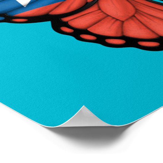 Poster Drapeau papillon chilien (Coin)