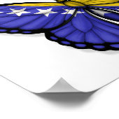 Poster Drapeau papillon de Bosnie-Herzégovine (Coin)