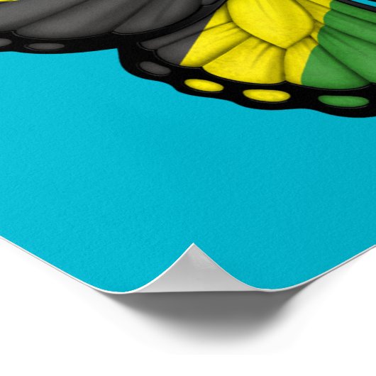 Poster Drapeau papillon jamaïcain (Coin)