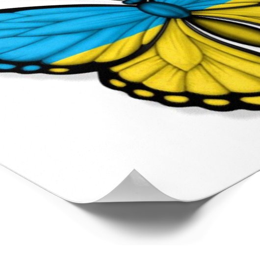 Poster Drapeau papillon ukrainien (Coin)