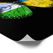 Poster Drapeau papillon ukrainien indien Inde Ukraine (Coin)