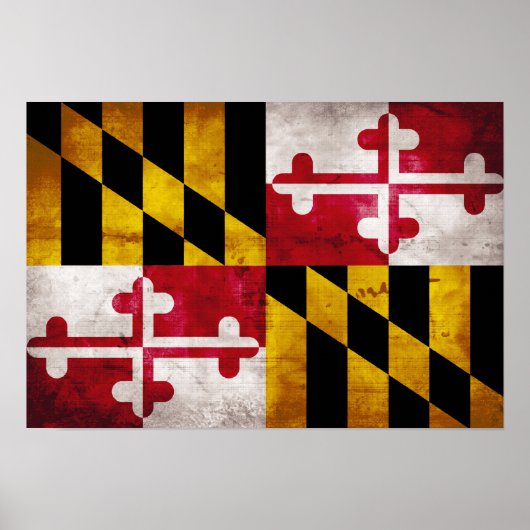 Poster Drapeau patiné du Maryland (Devant)