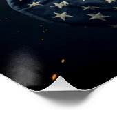 Poster Drapeau patriotique américain (Coin)