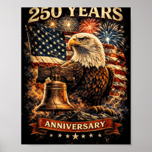 Poster Drapeau patriotique américain 1776 2026 250e anniv