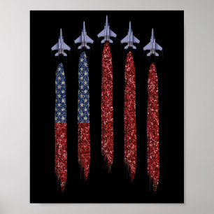 Poster Drapeau patriotique américain 4 juillet Fête de l'