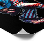 Poster Drapeau Patriotique Américain De Juillet (Coin)