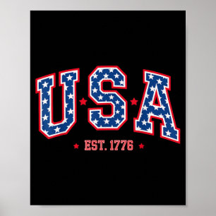 Poster Drapeau patriotique américain du 4 juillet USA 177