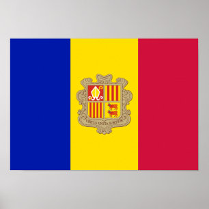 Poster Drapeau patriotique d'Andorre