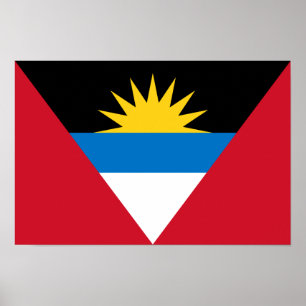 Poster Drapeau patriotique d'Antigua-et-Barbuda