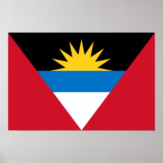 Poster Drapeau patriotique d'Antigua-et-Barbuda (Devant)
