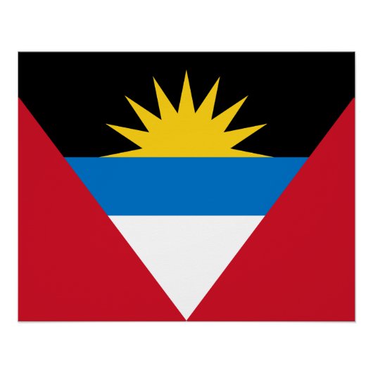Poster Drapeau patriotique d'Antigua-et-Barbuda (Devant)