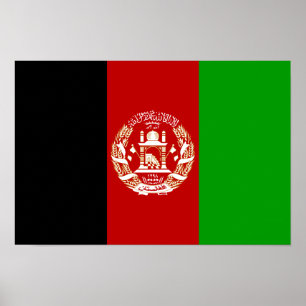 Poster Drapeau patriotique de l'Afghanistan