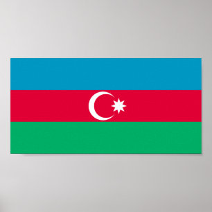 Poster Drapeau patriotique de l'Azerbaïdjan