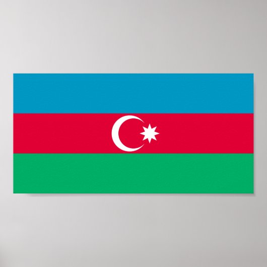 Poster Drapeau patriotique de l'Azerbaïdjan (Devant)