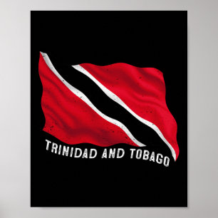 Poster Drapeau patriotique déchiré de Trinité-et-Tobago e