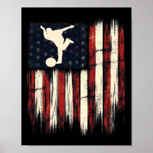 Poster Drapeau Patriotique Distressed Cadeau Pour Hommes