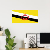 Poster Drapeau patriotique du Brunei (Bureau à domicile)