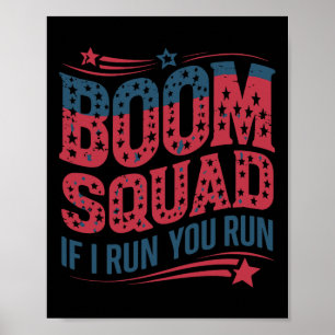 Poster Drapeau Patriotique Usa 4 juillet Boom Squad si je
