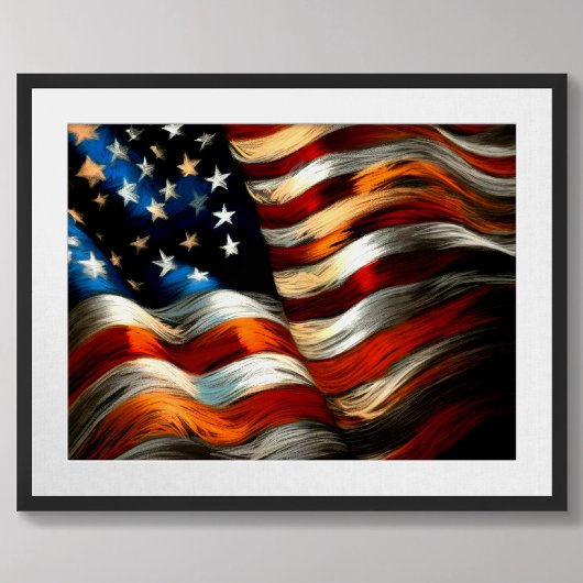 Poster Drapeau Patriotique USA Dur Pastel
